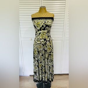 INC International Concepts Black and Yellow Strapless Sundress
